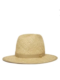 Tommy Hilfiger Kapelusz Premium Beach Fedora AW0AW17135 Beżowy - Czapki damskie - miniaturka - grafika 1