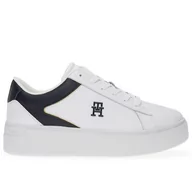 Trampki damskie - Buty Tommy Hilfiger Platform Court FW0FW07910-0K5 - białe - miniaturka - grafika 1
