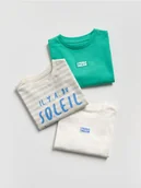 Bluzki dla niemowląt - Reserved - Bawełniany longsleeve 3 pack - złamana biel - miniaturka - grafika 1