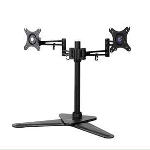 Regulowany uchwyt na 2 monitory, 10KG, wolnostojący, 17"-30", organizer do kabli, 75x75/100x100, czarny - Uchwyty do monitorów - miniaturka - grafika 1