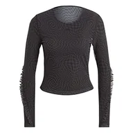Koszulki i topy damskie - adidas Koszulka damska (Long Sleeve) Yga St AOP Ls, czarna, HR5076, M - miniaturka - grafika 1
