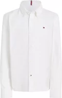 Bluzki damskie - Tommy Hilfiger Chłopięca rozciągliwa koszula Oxford L/S bluzka, biały, 7 lat - miniaturka - grafika 1