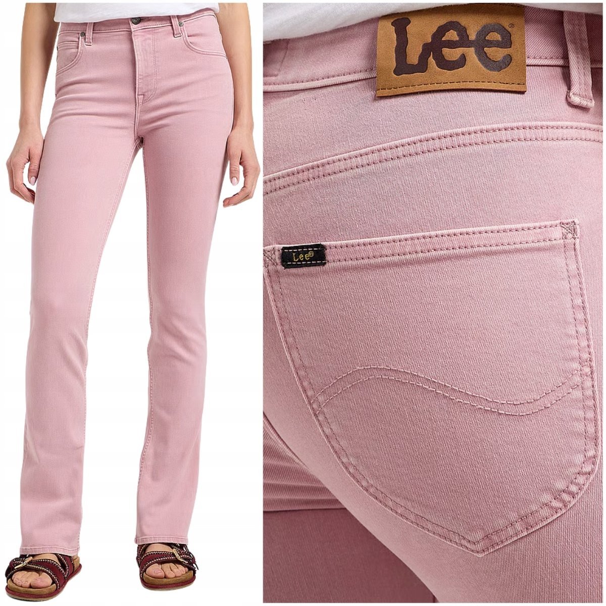 Lee BREESE BOOT Soft Mauve rozszerzane damskie spodnie materiałowe W31 L33