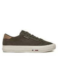 Sneakersy męskie - Sneakersy Tommy Hilfiger Vulc Street Low FM0FM05458 Zielony - miniaturka - grafika 1