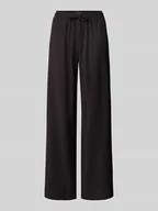 Spodnie damskie - Spodnie szerokie o kroju regular fit z dodatkiem wiskozy model ‘MILLY’ - miniaturka - grafika 1