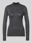 Swetry damskie - Sweter z mieszanki wiskozy ze stójką model ‘Violetta’ - miniaturka - grafika 1