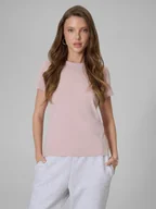 Koszulki i topy damskie - 4F T-shirt slim gładki damski - różowy XXL - miniaturka - grafika 1