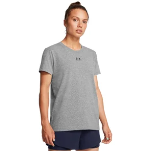 Damski t-shirt z nadrukiem Under Armour Campus Core Ss - szary - UNDER ARMOUR - Koszulki sportowe damskie - miniaturka - grafika 1