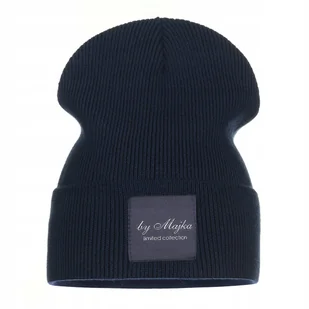 Czapka Damska Beanie Zimowa Granatowa Majka - Czapki damskie - miniaturka - grafika 1