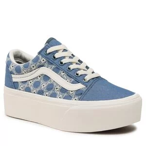 Tenisówki Vans - Old Skool Stac VN0A7Q5MBLU1 Denim Mix Blue - Trampki damskie - miniaturka - grafika 1