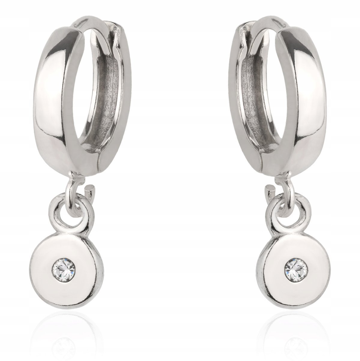 Kolczyki srebrne kółko kółeczko Swarovski srebr925