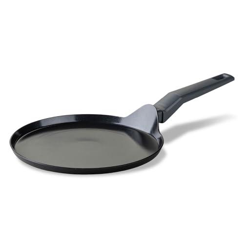Fackelmann Statement Patelnia do naleśników 25 cm – powlekana ceramiką płaska patelnia – aluminium z recyklingiem z powłoką zapobiegającą przywieraniu – do wszystkich rodzajów kuchenek, łącznie z