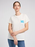 Koszulki i topy damskie - Koszulka damska bawełniana Lee 112351130 XL Biała (5401019927220) - miniaturka - grafika 1