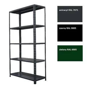 Regał metalowy 175 x 90 x 30 cm 5p antracyt skręcany - Szafy i regały magazynowe - miniaturka - grafika 1