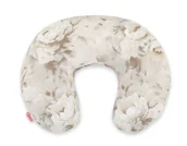 Poduszki do karmienia - Poduszka rogal do karmienia fasolka rozbieralna- Peonies beige - miniaturka - grafika 1