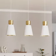 Lampy sufitowe - Żyrandol Aglientina, mosiądz/biała, 3-punktowa - miniaturka - grafika 1