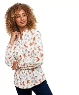 Bluzki damskie - Joe Browns Damska bluzka z dekoltem w serek z nadrukiem zwierzęcym, biała, 6, biały, 32 - miniaturka - grafika 1