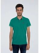 Koszulki męskie - Pepe Jeans Koszulka polo w kolorze zielonym - miniaturka - grafika 1
