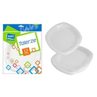 Naczynia i sztućce jednorazowe - Talerzyk deserowy 17 x 17 cm, 12 sztuk Ravi - miniaturka - grafika 1