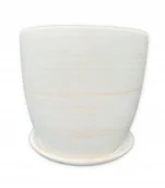 Donice - Doniczka ceramiczna z podstawką biała 13 cm - miniaturka - grafika 1