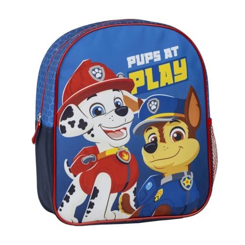 Plecak szkolny dla dzieci Psi Patrol - Kolor niebieski - 25 x 20 x 29 cm - Wykonany z poliestru - Z zamkiem błyskawicznym - Nadruk Chase i Marshalla - Oryginalny produkt zaprojektowany w Hiszpanii,