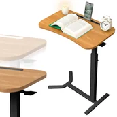 Inne akcesoria audio-wideo - Regulowany stolik Przyłóżkowy pod laptopa na kółkach Spacetronik Buddy czarny, drewno - miniaturka - grafika 1