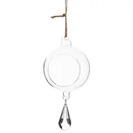 Figurki dekoracyjne - Ozdoba wisząca bombka szklana z kryształem 16 x 7,5 x 7,5 cm - miniaturka - grafika 1