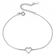Bransoletki - SREBRNA BRANSOLETKA DAMSKA SERDUSZKO S925 łańcuszek serce srebrna - miniaturka - grafika 1