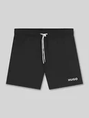 Kąpielówki męskie - Spodenki kąpielowe z nadrukiem z logo model ‘HAITI’ - miniaturka - grafika 1