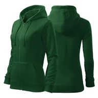 Moda i Uroda OUTLET - Bluza zieleń butelkowa damska z logo na sercu i plecach z nadrukiem logo firmy 300g 411 kolor 06 bluza trendy zipper - miniaturka - grafika 1