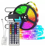 Taśmy LED - Taśma Led Smd Wodoodporna 5M Rgb Kolorowa + Pilot - miniaturka - grafika 1