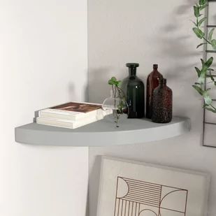 vidaXL vidaXL Narożna półka ścienna, szara, 35x35x3,8 cm, MDF - Półki do salonu - miniaturka - grafika 1