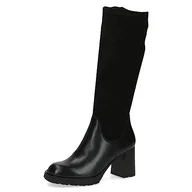 Botki damskie - Caprice Damskie 9-25614-41 sznurowane botki na obcasie, czarne, 37 EU, czarny, 37 EU - miniaturka - grafika 1