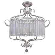 Lampy sufitowe - Italux Plafon LAMPA sufitowa RINALDO PNPL-33057-6B-CH.S glamour OPRAWA metalowa okrągła crystal kryształki srebrna szampańska PNPL-33057-6B-CH.S - miniaturka - grafika 1