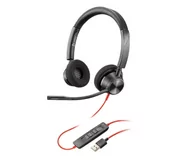 Słuchawki - Plantronics Blackwire 3320 USB-A Czarny - miniaturka - grafika 1