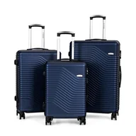 Walizki - Zestaw walizek podróżnych 3w1 Sapphire ST-140 - granatowe DUO - miniaturka - grafika 1