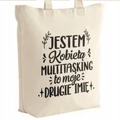 Torby męskie - Torba bawełniana premium prezent na Dzień Kobiet Jestem Kobietą - miniaturka - grafika 1