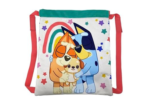 CyP marki - Bluey, plecak, przedszkole, przybory szkolne, plecak, torba ze sznurkami, torba, tęcza, wielokolorowy, oficjalny produkt, Wielokolorowy