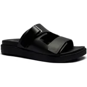 Klapki i japonki damskie - Calvin Klein Skórzane klapki - miniaturka - grafika 1