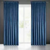 Zasłony - Zasłona welwet Melanie na taśmie 140x270 Granatowa Eurofirany - miniaturka - grafika 1