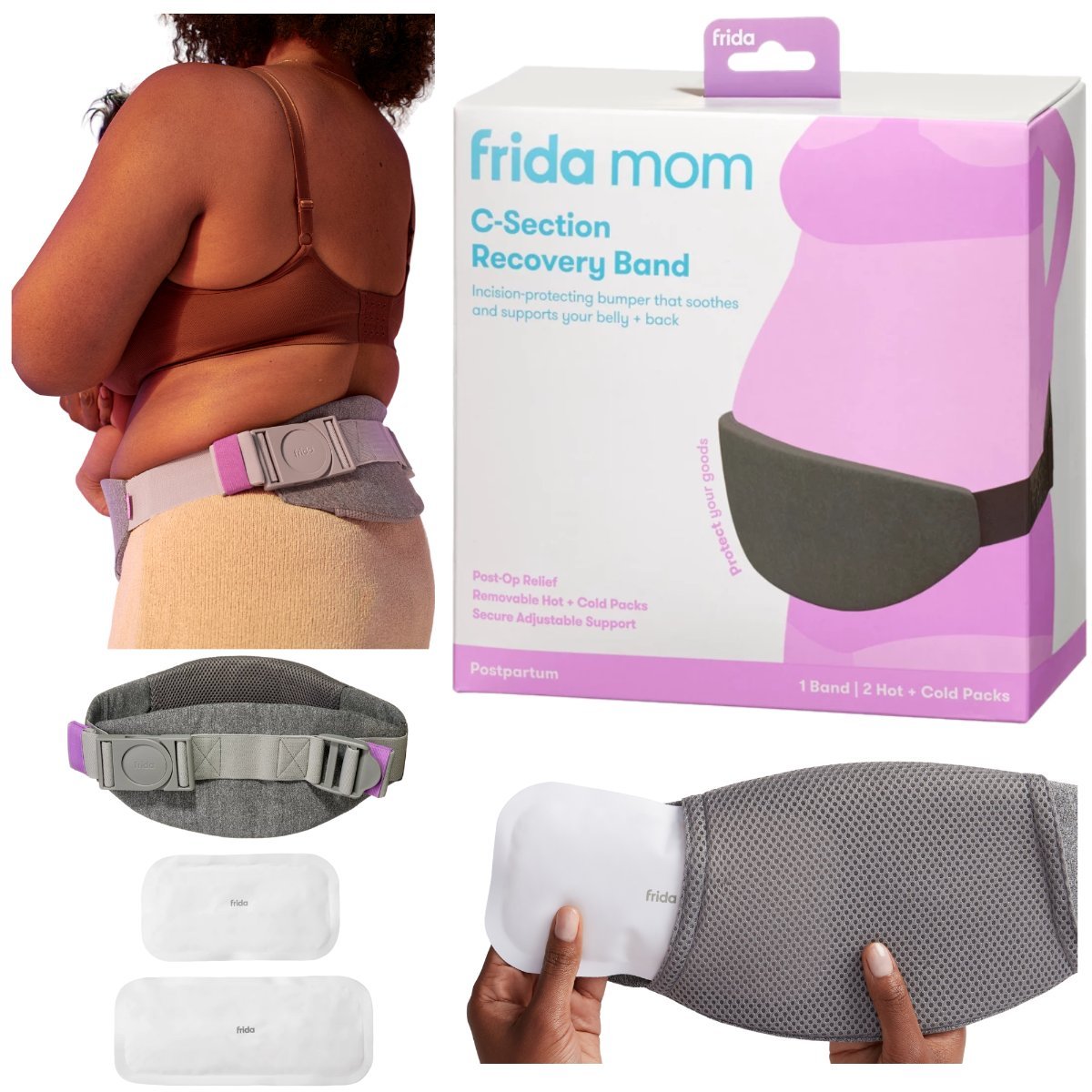 Frida Mom Ochronny Pas Brzuszny Z Żelowymi Wkładkami Po Cesarskim Cięciu, , FRIOBP, [kolor]