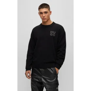 HUGO Wełniany sweter San Cassio-L | Regular Fit - Swetry męskie - miniaturka - grafika 1