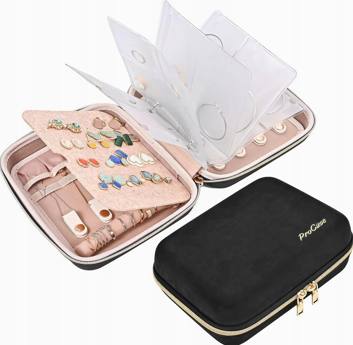 ORGANIZER 21X185X7CM KUFEREK ETUI BIŻUTERIA PRZENOŚNY ELEGANCKI KIESZENIE