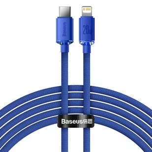Baseus Crystal Shine Series kabel przewód USB do szybkiego ładowania i transferu danych USB Typ C - Lightning 20W 2m niebieski (CAJY000303) - Kable USB - miniaturka - grafika 1