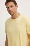 Koszulki męskie - Pepe Jeans t-shirt bawełniany AARON męski kolor żółty z nadrukiem PM509426 - miniaturka - grafika 1