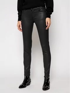 Spodnie damskie - Guess Spodnie skórzane Ultra Curve W1RA37 D3OZ1 Czarny Skinny Fit - grafika 1