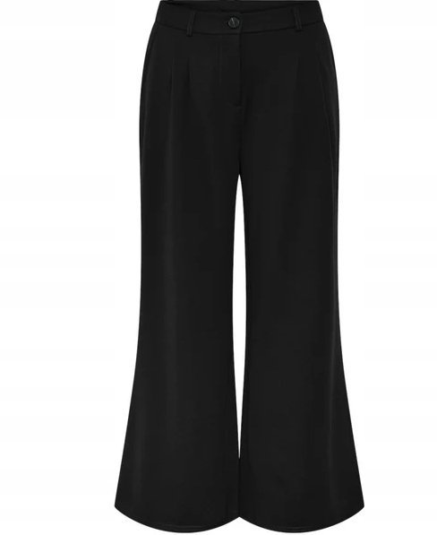 PIECES CZARNE SPODNIE PALAZZO Z ZASZEWKAMI ŚREDNI STAN L XQA