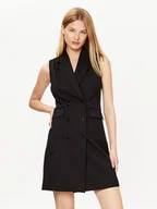 Sukienki - KARL LAGERFELD Sukienka codzienna Punto 231W1312 Czarny Regular Fit - miniaturka - grafika 1