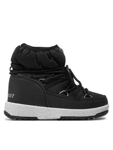 Moon Boot Śniegowce Jr Girl Low Nylon Wp 34051800001 Czarny - Buty dla dziewczynek - miniaturka - grafika 1