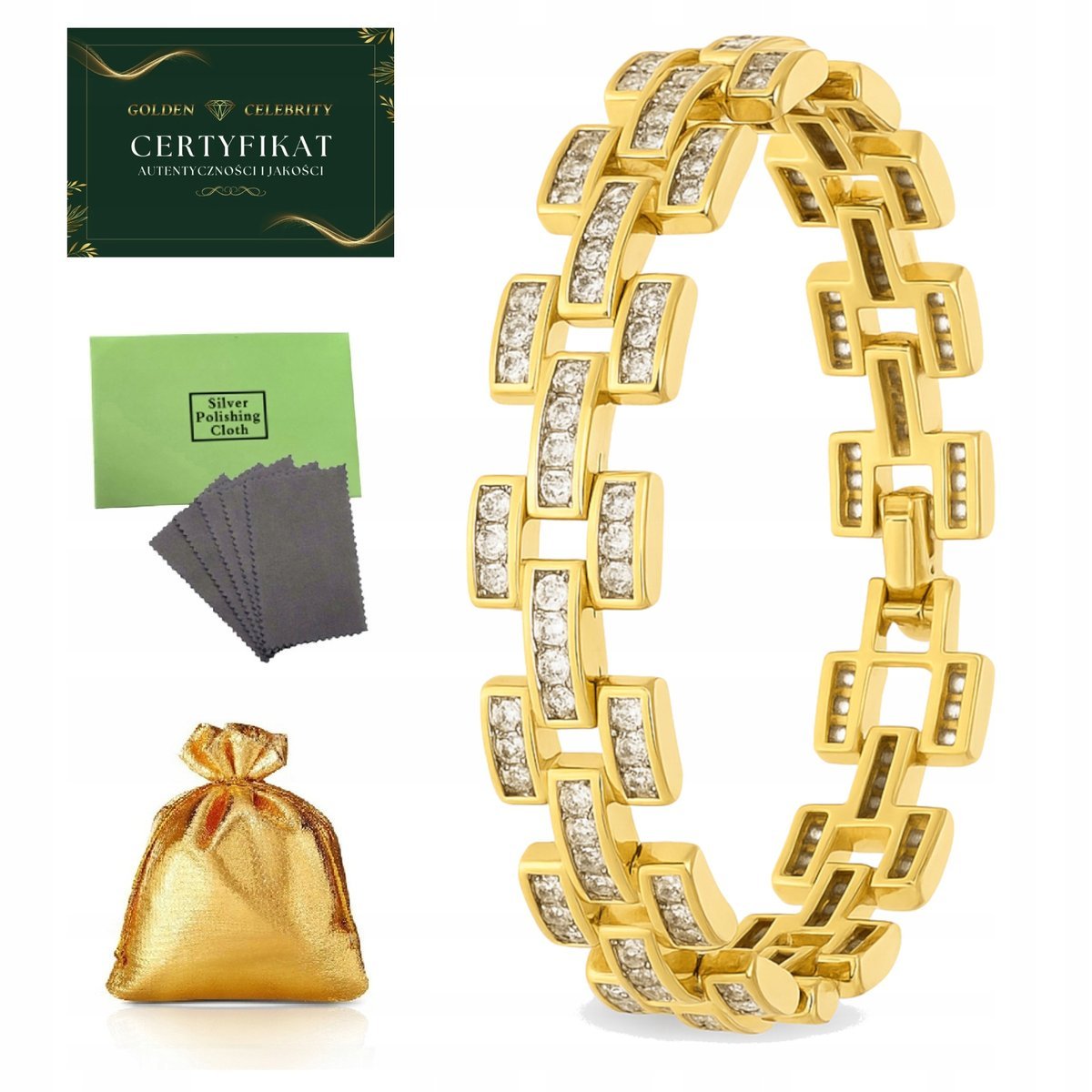 ELEGANCKA I SOLIDNA BRANSOLETKA DAMSKA Z BIAŁYMI CYRKONIAMI DLA MAMY, CÓRKI